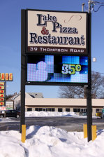 Pylon sign with electronic message center