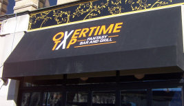 Colorful digital outdoor awning graphics